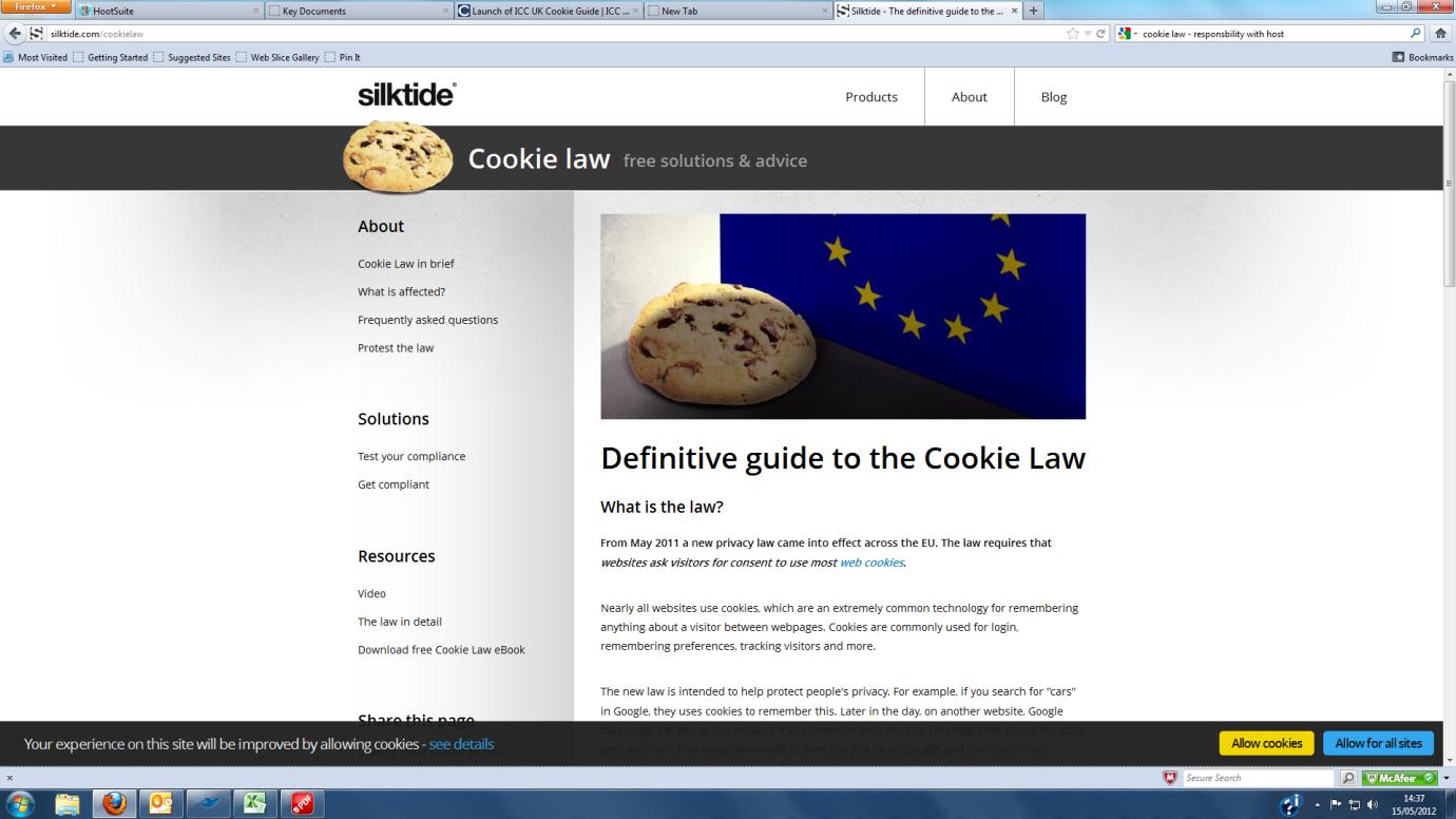 Is your website ready for enforcement of the EU Cookie Law?