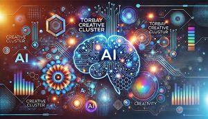 Bran with AI text and computer graphics around it